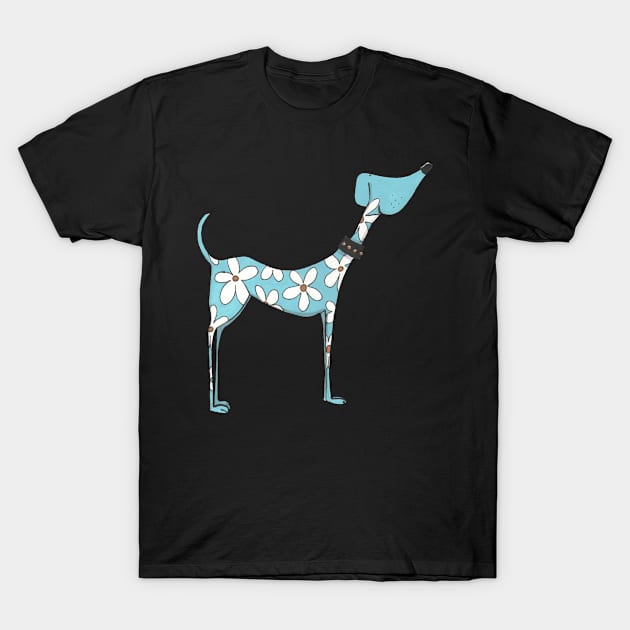 Dog, King of Flowers T-Shirt by krisevansart